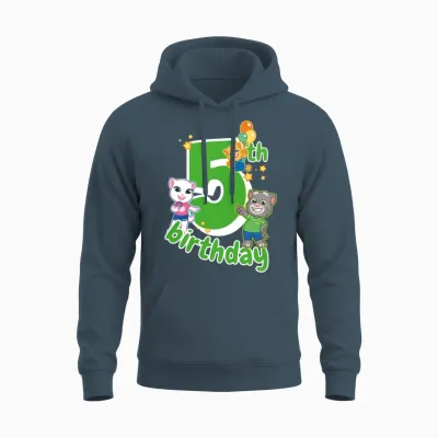 Talking Tom & Friends 5th Birthday Unisex Hoodie - Dark Heather