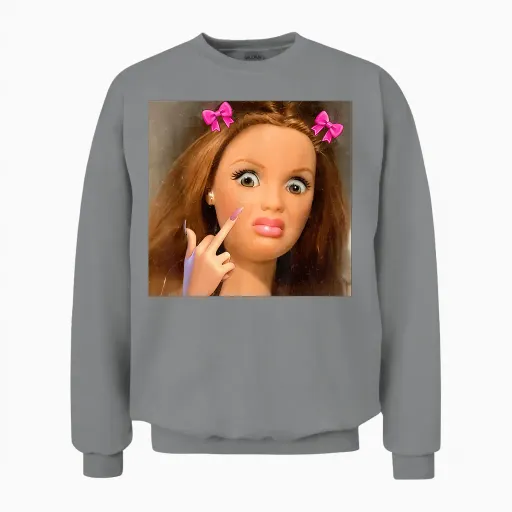 Disgusted Face Meme Doll Babe X Only Baby Love Date Fans Unisex Sweatshirt - Sport Grey