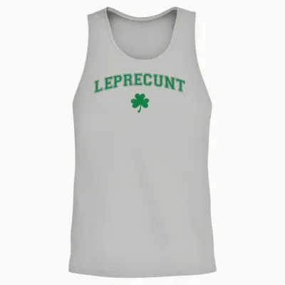 Leprecunt Irish Shamrock Funny St Patricks Day Men Women Unisex Tank Top - Ash