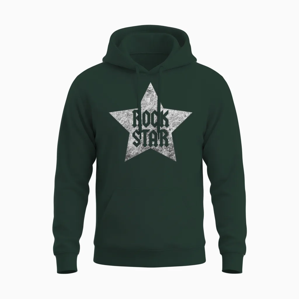 Kids Rock Star Rockstar Top for Boys and Girls, Rock 'n' Roll T-Shirt, Black, 2 Unisex Hoodie in Forest