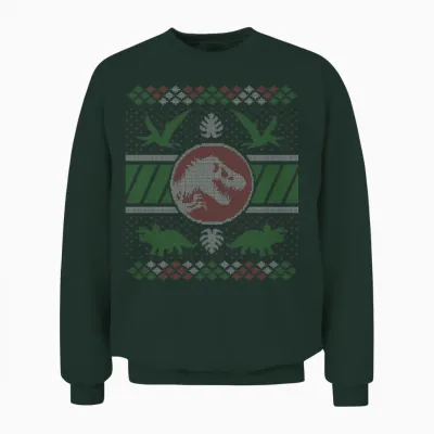 Jurassic World Christmas Design with T-Rex Unisex Sweatshirt - Forest