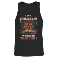 Garbage Man T Shirt - Sane Person Gift Item Unisex Tank Top - Black – 2