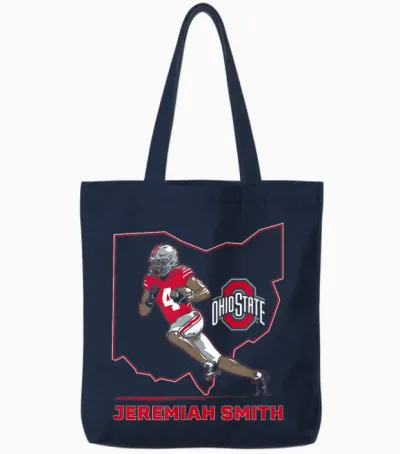 Ohio State Football: Jeremiah Smith State Star Tote Bags - Navy