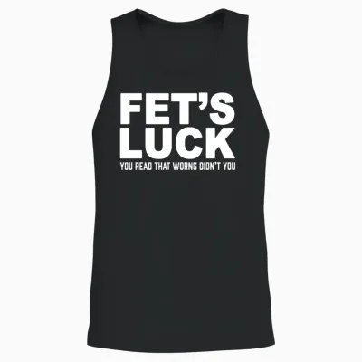 Funny Fets Luck Unisex Tank Top - Black