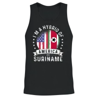 Suriname American Patriot Funny Flag Humor Unisex Tank Top - Black – 2