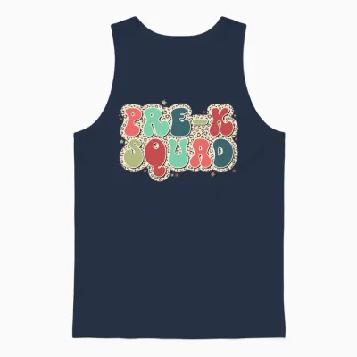 Retro Leopard Pre K Unisex Tank Top - Navy