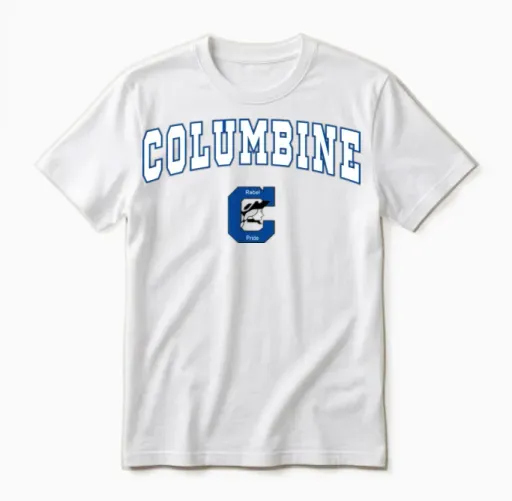 Columbine Senior High School Rebels C2 Unisex T-Shirt in White