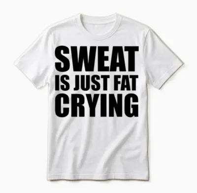 Sweat Is Just Fat Crying Unisex T-Shirt - White