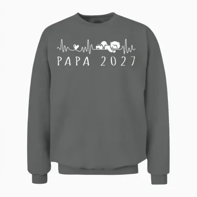 Futur Papa 2027 Battement De Cœur Annonce Grossesse Unisex Sweatshirt - Graphite Heather
