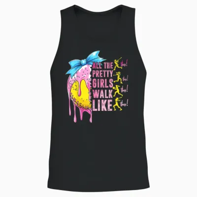 All the Pretty Girls Walk Like This Softball Lover Sport Fan Unisex Tank Top - Black