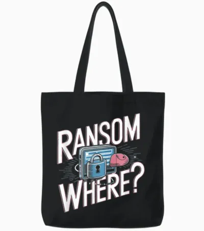 Cyber Security Tech Support Fun Hacker Ransomware Pun Tote Bags - Black