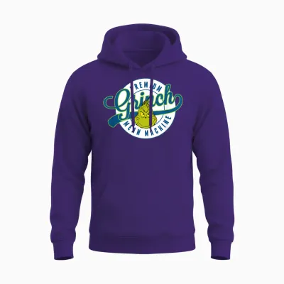 Dr. Seuss Grinch Mean Machine,short Sleeve Unisex Hoodie - Purple
