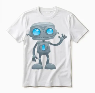 Waving Robot Unisex T-Shirt - White