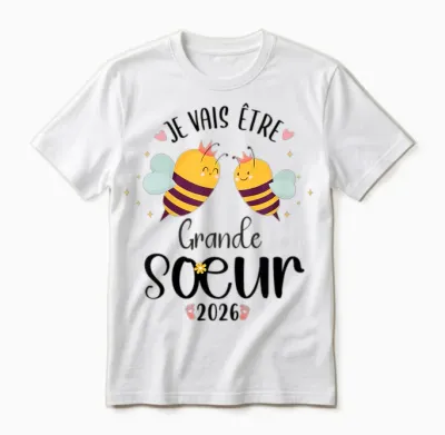 Child Future Big Sister 2026 Je Vais Etre Grande Soeur Unisex T-Shirt - White