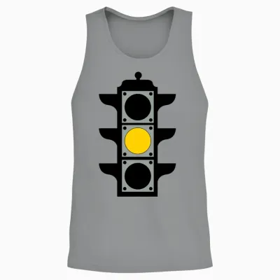 Traffic Light Yellow Unisex Tank Top - Sport Grey