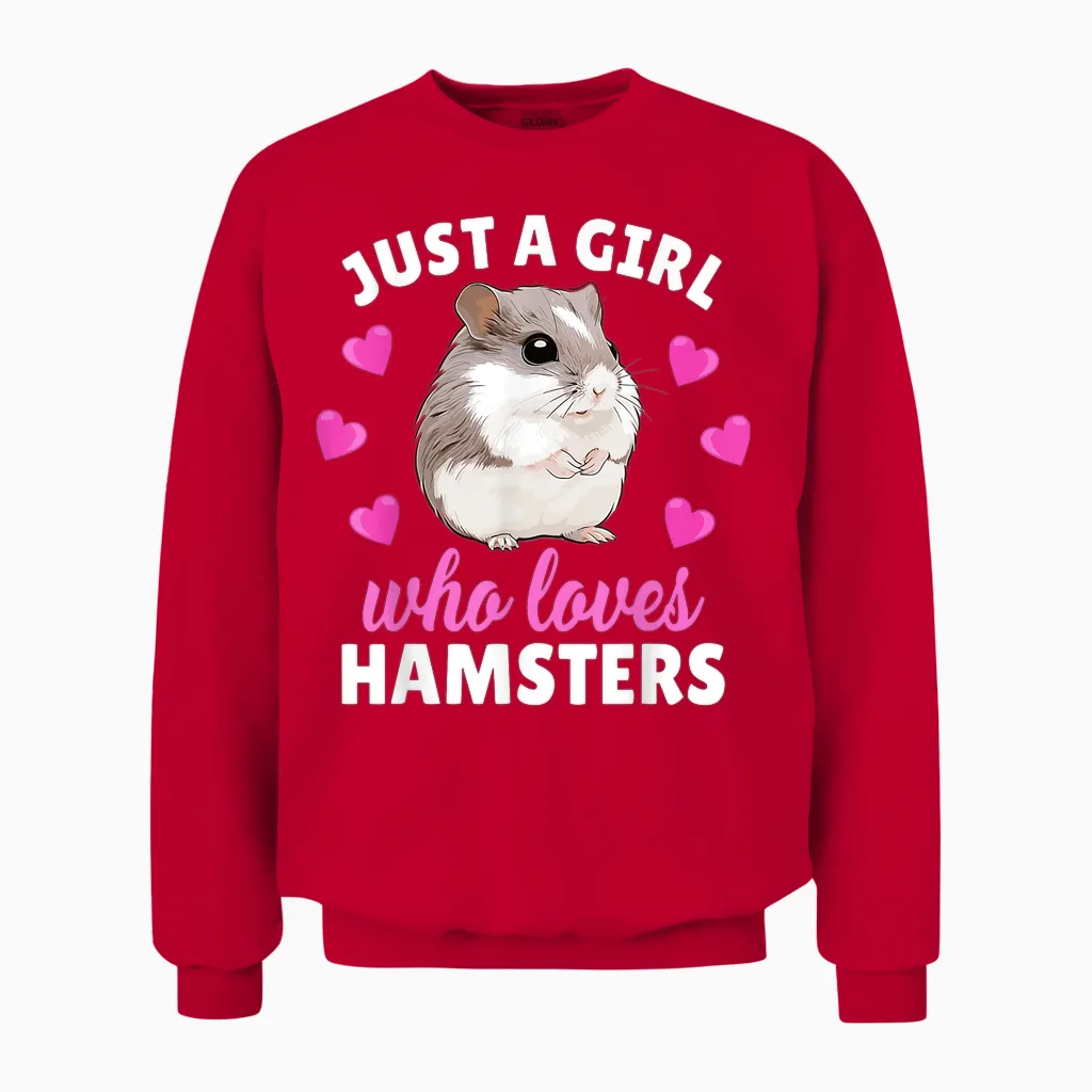 Just a Girl Who Loves Hamster Cute Zwerghamster Haustierbesitzer Unisex Sweatshirt in Red