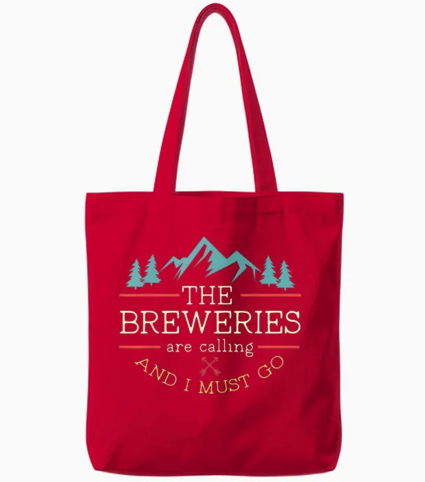 Vintage Beer Breweries Are Calling and I Must Go Craft Beer T-Shirt Small Tote Bags in Red