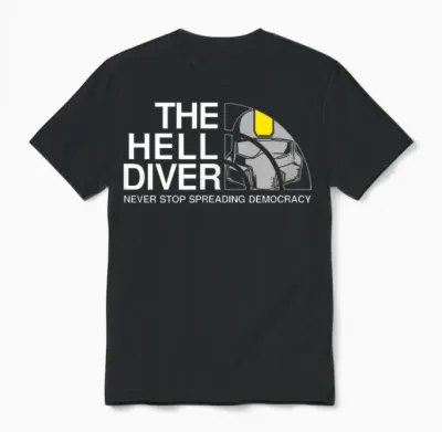 Never Stop Spreading Democracy Divers for Freedom Hell Game Unisex T-Shirt - Black