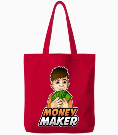 Cash in Hand Tote Bags - Red