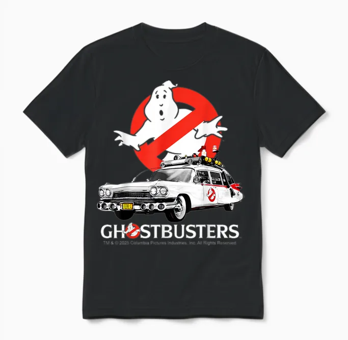Ghostbusters Halloween Design Ecto 1 Unisex T-Shirt in Black
