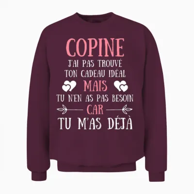 Girlfriend Funny Gift Idea Personalized Women Unisex Sweatshirt - Maroon
