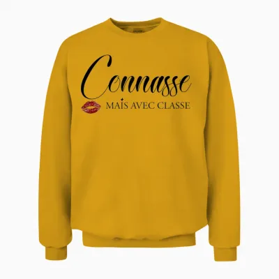 Connasse but with Class Beautiful Gift Sister Friend Girlfriend T-Shirt, Black, S Unisex Sweatshirt - Gold