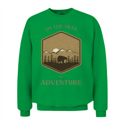 Hiking: on the Trail of Adventure Unisex Sweatshirt - Irish Green