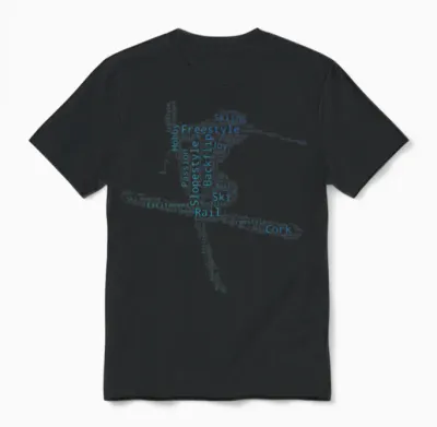 Ski Freestyle Children's Stunt Ski Boys Men Skier T-Shirt, Black Unisex T-Shirt - Black