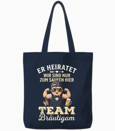 Junggesellenabschied T-Shirt Männer Jga Poltern Polterabend Tote Bags - Navy
