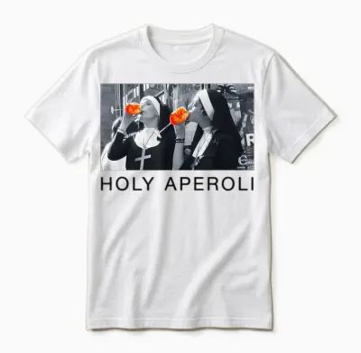 Holy Aperoli X Nonnen Christi Spritz. Aperollin Fun Aperoly T-Shirt, White Unisex T-Shirt - White