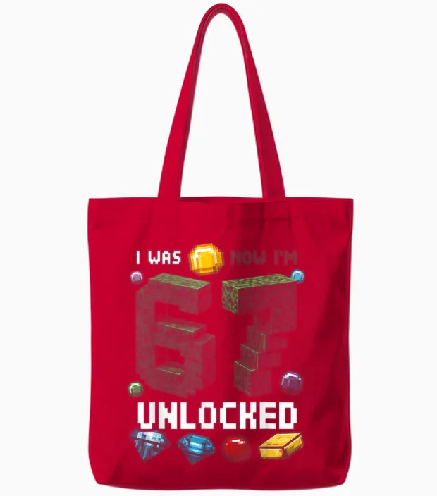 I Was 6 Now I'm 7 Unlocked Level Up Gamer 7e Anniversaire Tote Bags in Red