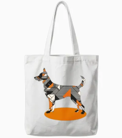 Geometry Dog Tote Bags - White