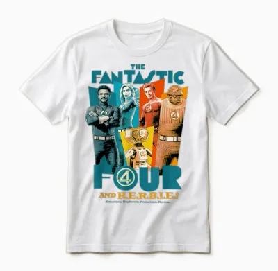Marvel the Fantastic Four: First Steps Fantastic 4 & Herbie Unisex T-Shirt - White