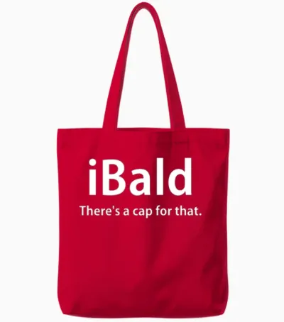 Ibald Bald Funny Tote Bags - Red
