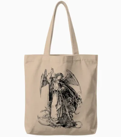 Saint Michael Archangel Angel Catholic Warrior T-Shirt, Grey, S Tote Bags - Natural