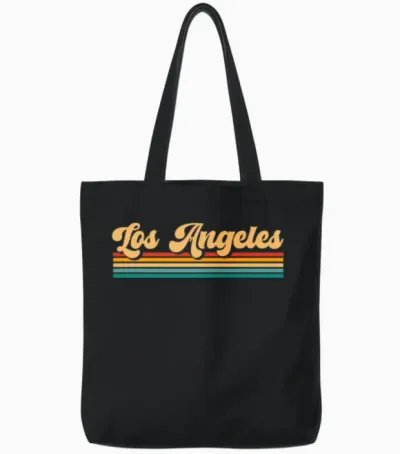 Retro Los Angeles Tote Bags - Black