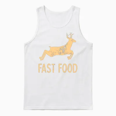 Fast Food Funny Unisex Tank Top - White