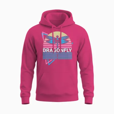 Dragonfly Dragonflies Retro Unisex Hoodie - Heliconia
