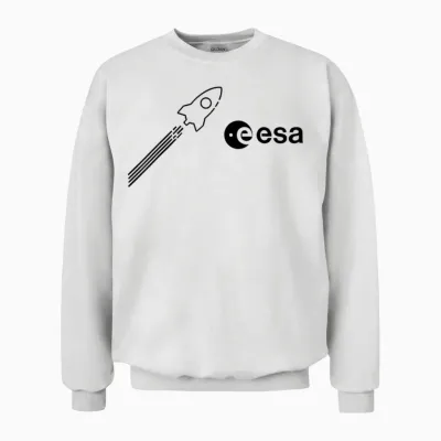 Esa European Space Agency Rocket Start Logo T-Shirt, Gray Unisex Sweatshirt - White