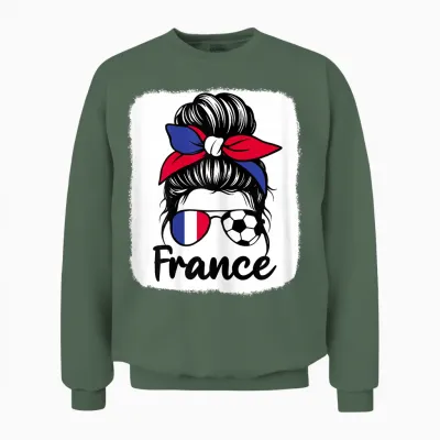 Drapeau De La France Femme Supporters Français Unisex Sweatshirt - Military Green