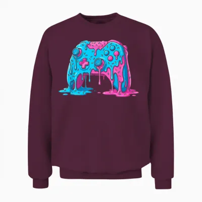 Drip Gamer Controller Boys Video Game Retro Gaming Unisex Sweatshirt - Maroon
