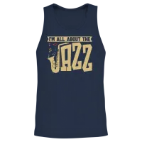 Jazz Music I'm All About the Jazz Band Saxophonist Unisex Tank Top - Navy – 2