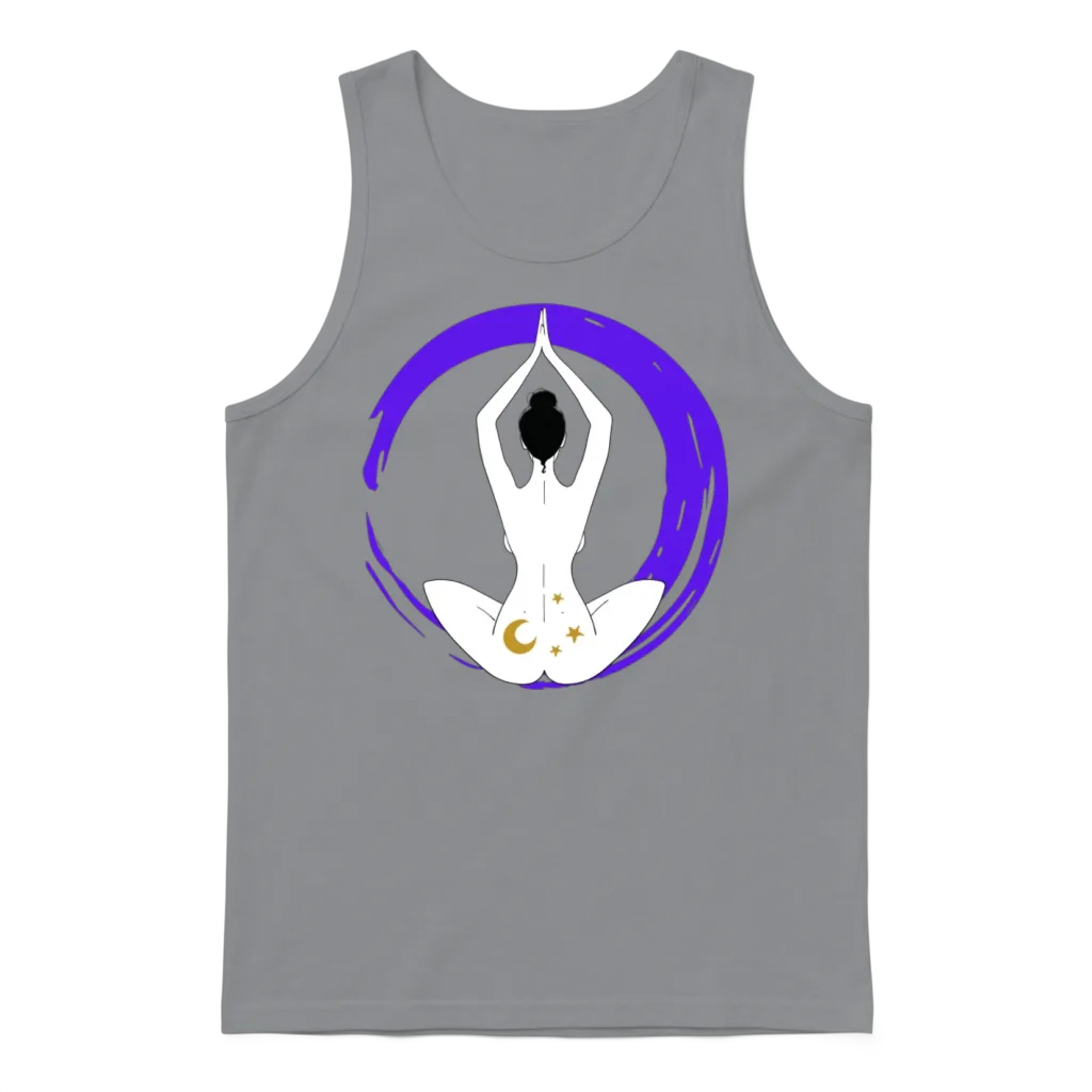 Zen Spiritual Silhouette Purple Unisex Tank Top - Sport Grey