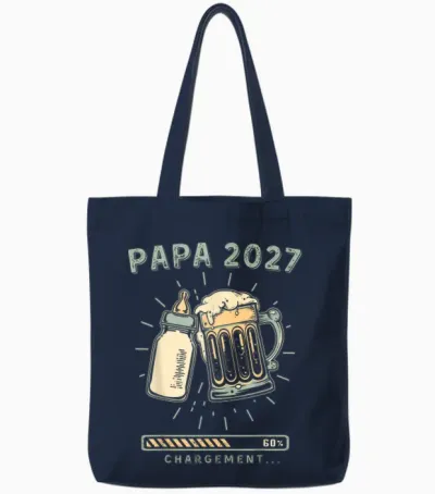 Futur Papa 2027 Chargement Annonce Bebe Bientôt Papa Tote Bags - Navy