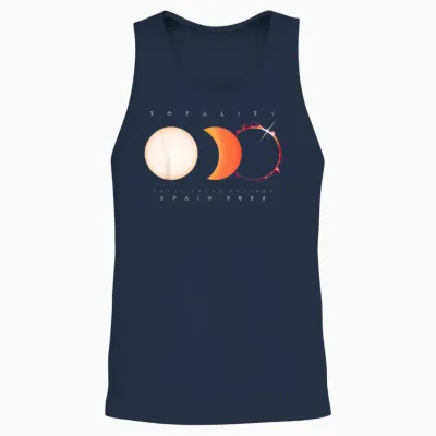 Solar Eclipse Spain 2026 Shirt Total Eclipse Astronomy Sun Unisex Tank Top - Navy