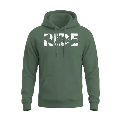 Snowmobile Ride Snowmobiling Silhouette Winter Unisex Hoodie - Military Green