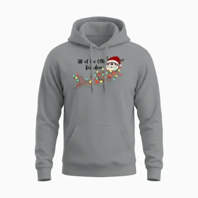 Funny Christmas Otter Unisex Hoodie - Sport Grey