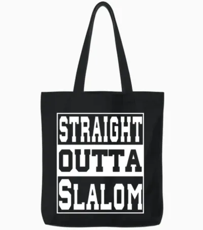 Slalom Saying Funny Tote Bags - Black