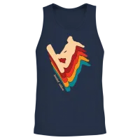 Retro Snowboard Unisex Tank Top - Navy – 2