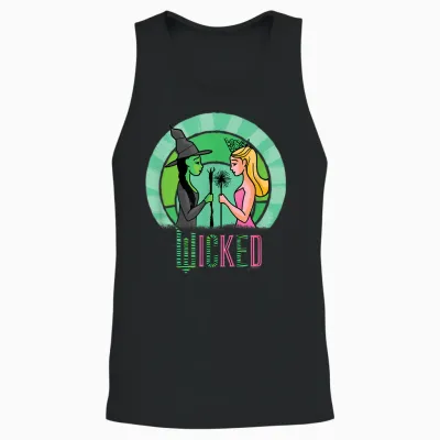 Wicked Glinda & Elphaba Sketched Unisex Tank Top - Black